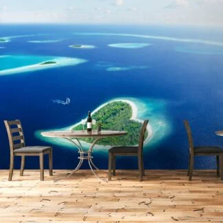 Kalp Adası Maldivler Duvar Posteri