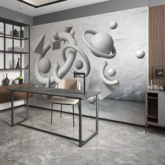 3D Geometrik Derinlik Duvar Kağıdı