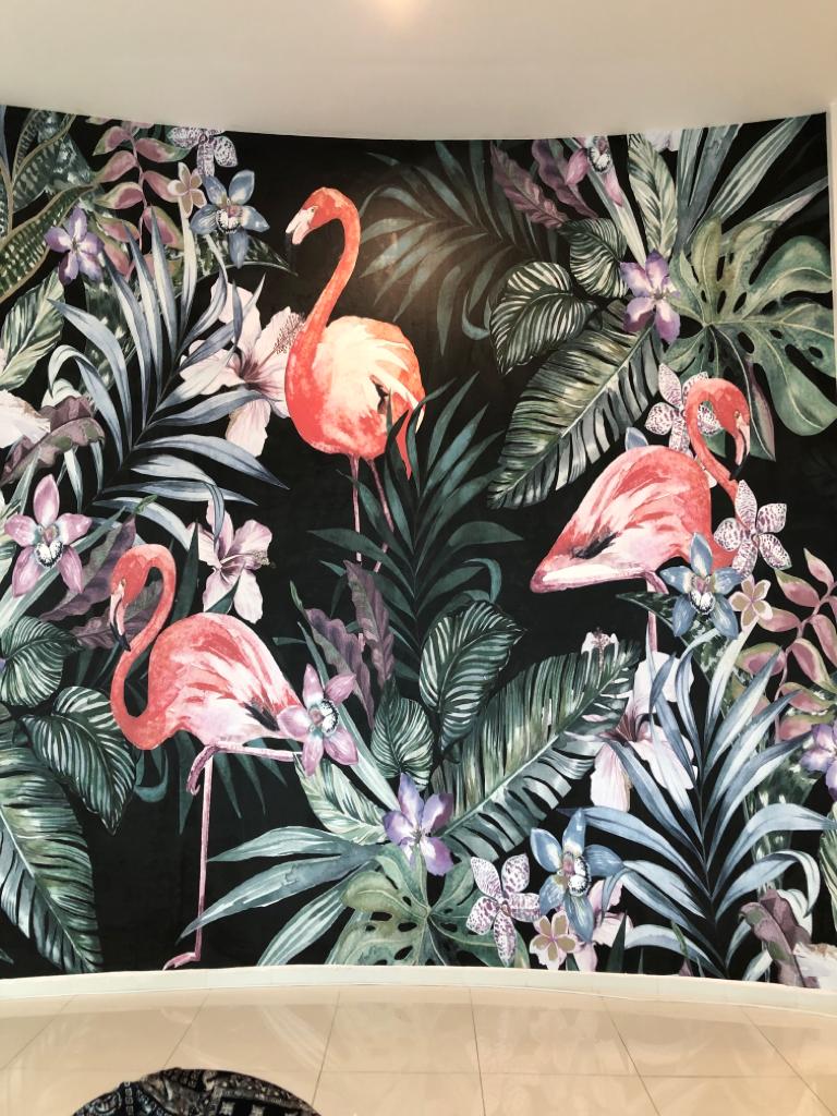 Flamingo Duvar Posteri Koyu Zemin - Görsel 3