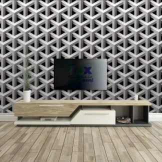 Geometrik 3D Efektli Duvar Kagidi Örgü