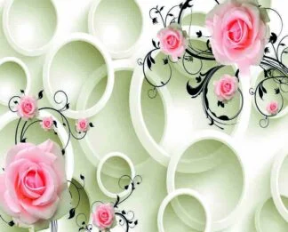 3D Çiçekler Duvar Kağıdı - GTS3D-0319